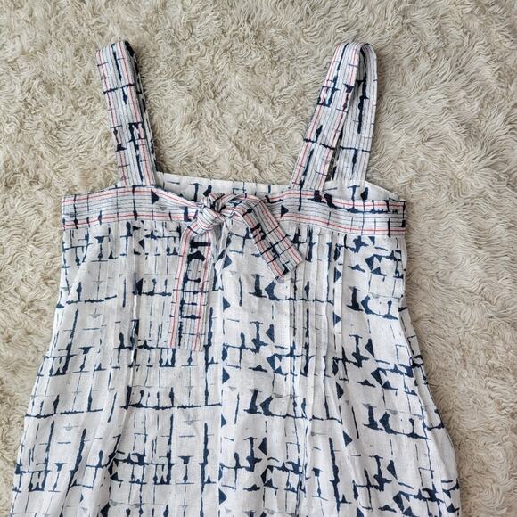 Wrap London Square Neck Linen Midi Embroidered Sundress Size 4 - Picture 5 of 8